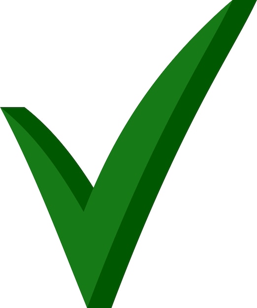 Vector green 3d checkmark, ok sign