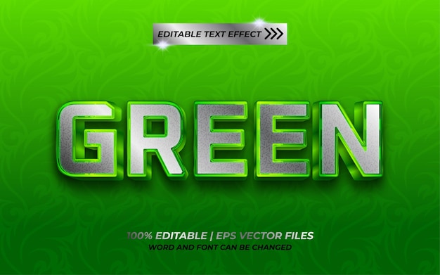 Green 3d editable text effect