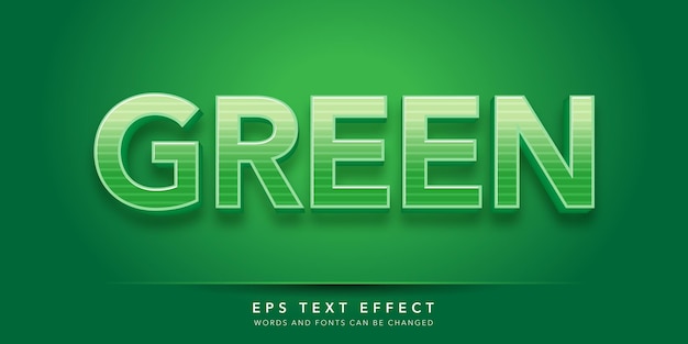 green 3d editable text effect