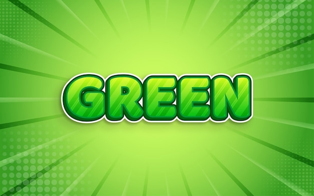 Green 3d editable text effect