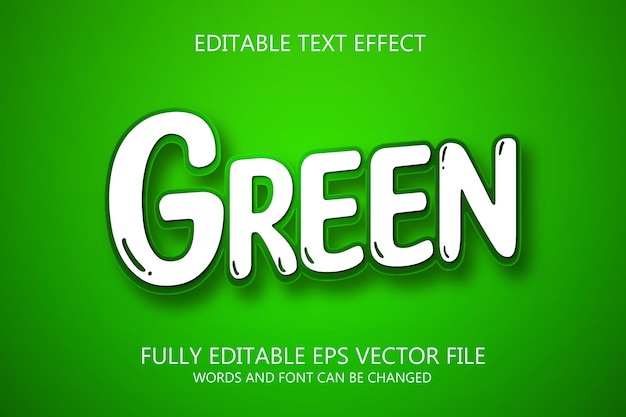 Green 3d editable text style effect