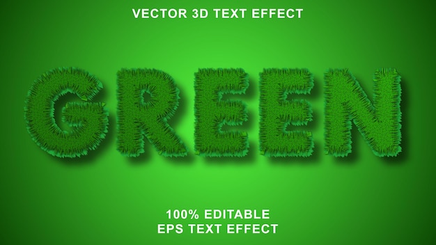 green 3d editable vector text effect