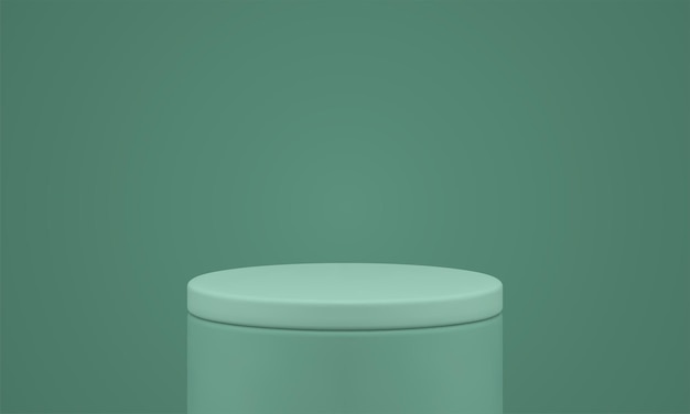 green 3d podium cylinder basic foundation ceremony platform event presentation construction vector