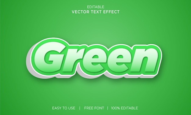 Green 3d text effect vector