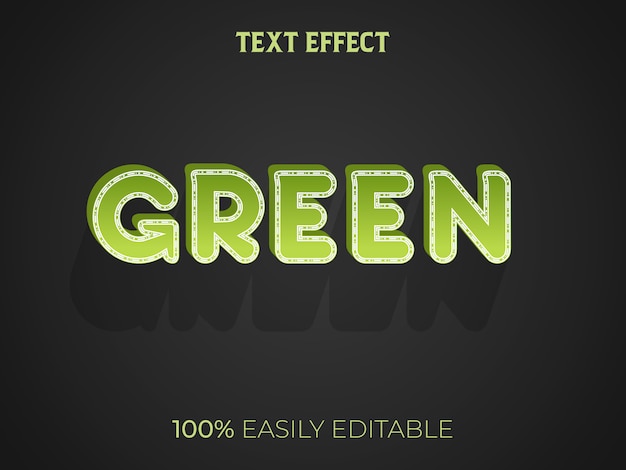 Vector green 3d text effect