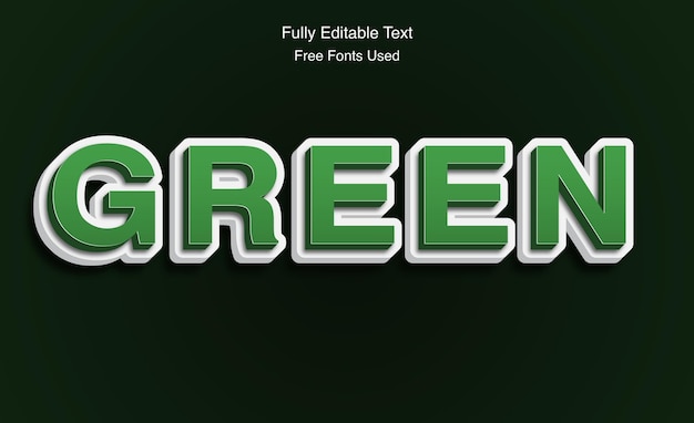 Green 3d word 3d text effect