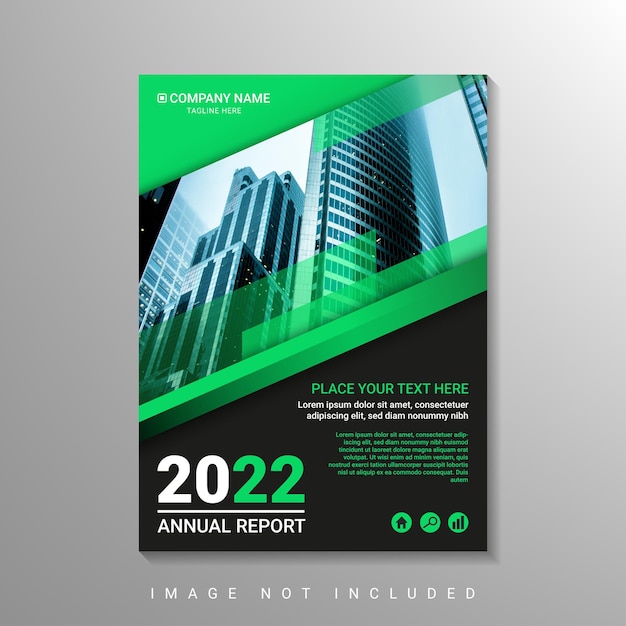 Green abstract annual report mockup