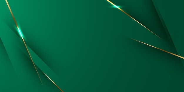 Vector green abstract background design with elegant golden elements vector illustration