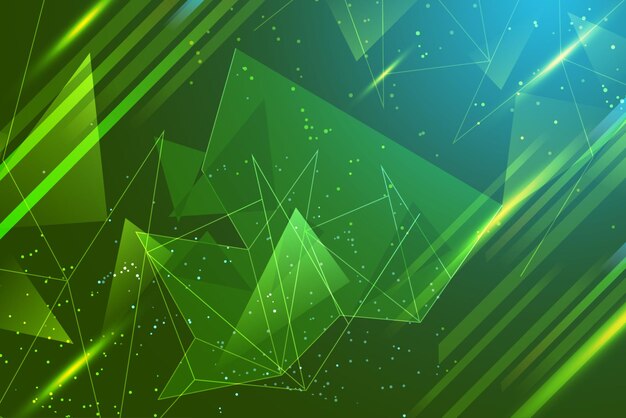 Vector a green abstract background with a green and blue geometric pattern