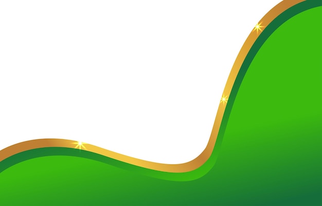 白地に輝く金の波と緑の抽象的な背景