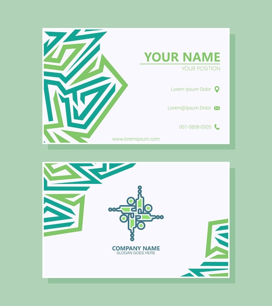 Green abstract business card template