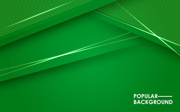 Green abstract diagonal shadow triangle with simple line light effect decoration background