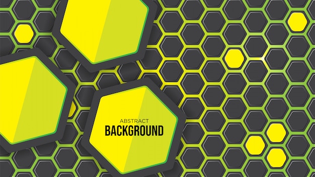 Green abstract hexagon background design