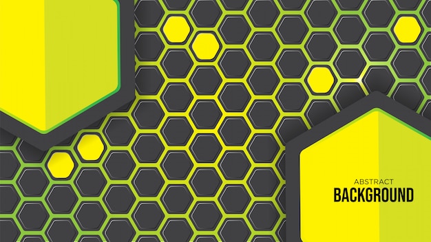 Green Abstract Hexagon Background Design 