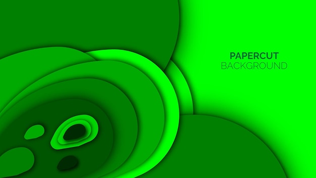 Green abstract papercut background illustration