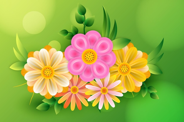Green abstract spring flower vector