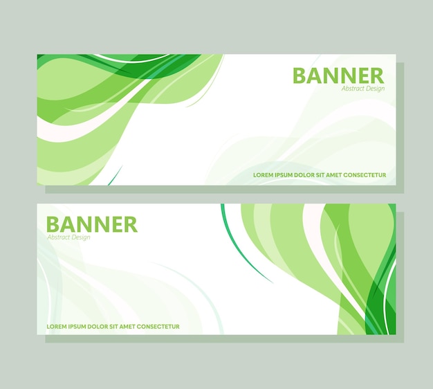 green abstract wave banner design