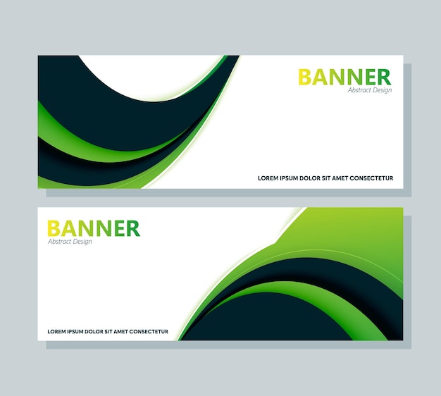 Vector green abstract wave banner design