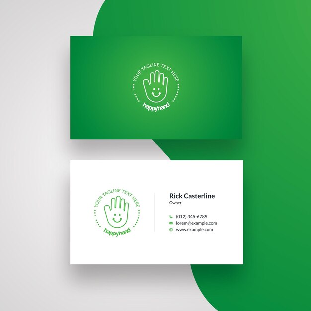 Green accent creative business card