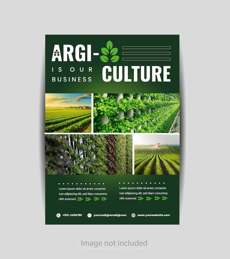 Vector green agriculture flyer design