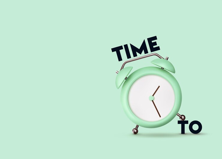 Vector green alarm clock 3d realistic of plastic in soft pastel colors. time to the watch. vector illustration