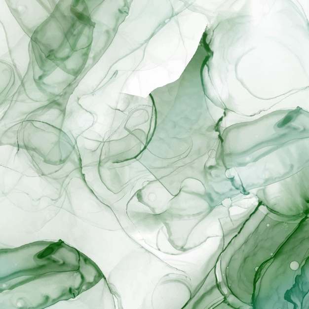 Vector green alcohol ink abstract liquid background