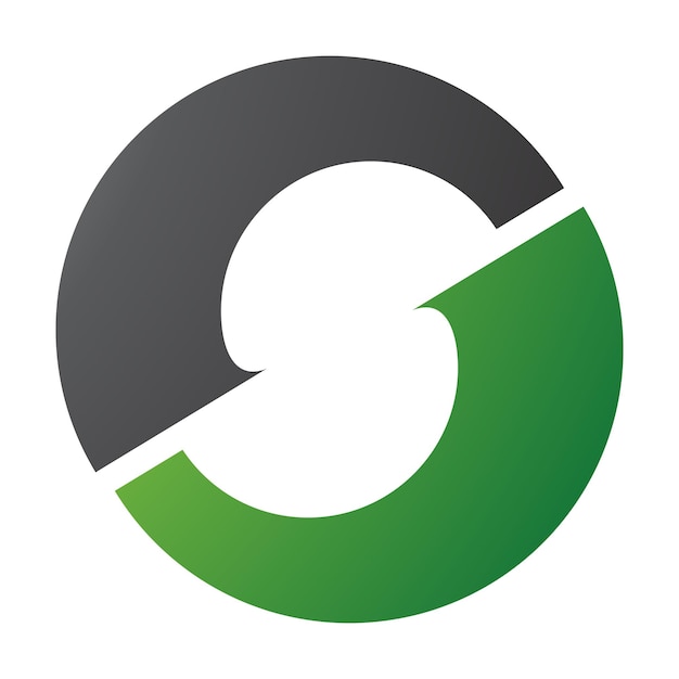 Вектор Зелёная и черная икона буквы o с формой буквы s в середине