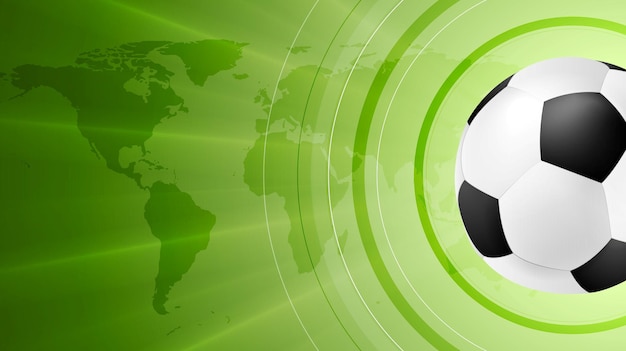 Green anstract soccer sport background with ball Vector design