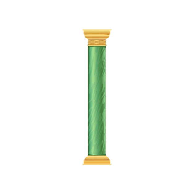 Vector green antique column vector illustration on a white background