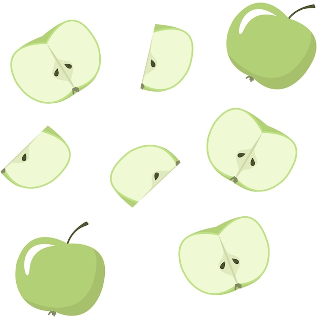 green apple pattern vector illustration