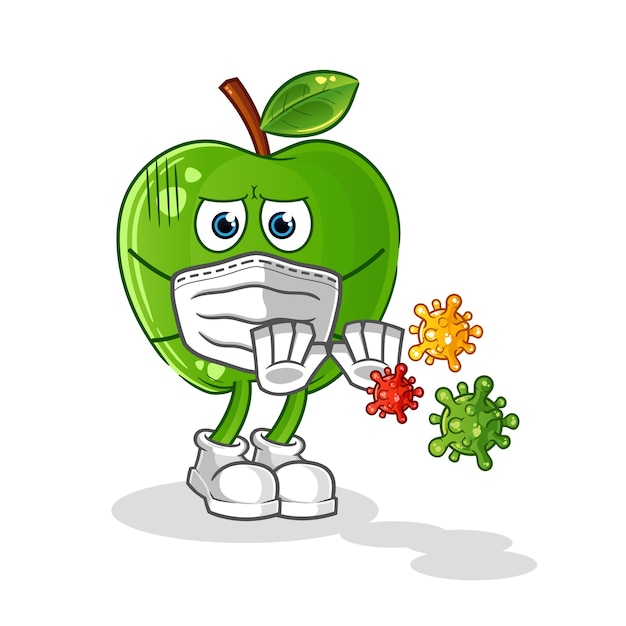 Green apple refuse viruses cartoon