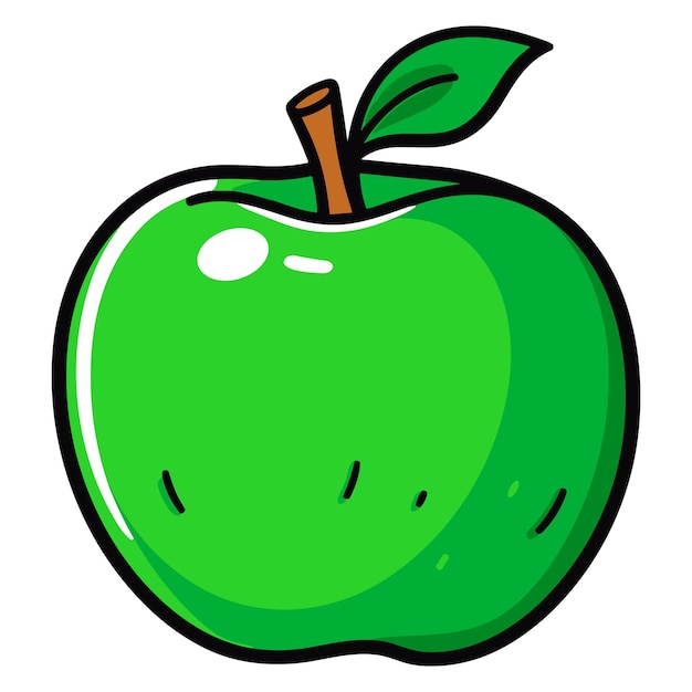 Green apple vector illustration