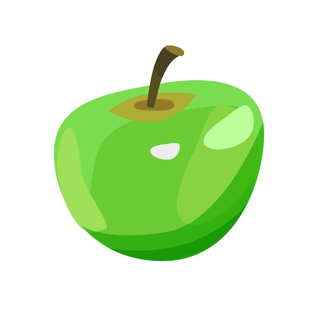 green apple on white background