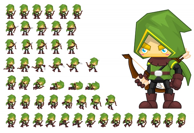 Green Archer Game Character