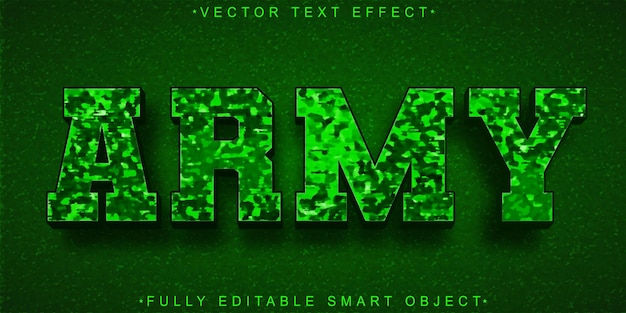 Green army camo vector fully editable smart object text effect