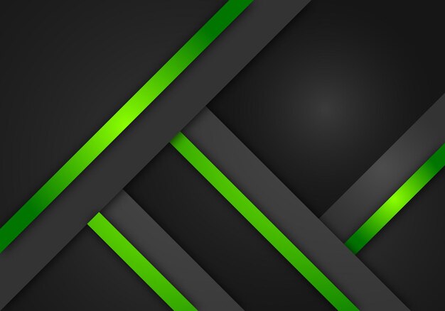 Vector green arrow dark grey shadow line design background geometric overlap layer paper cut style