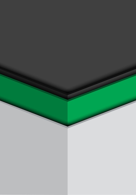 Direzione della freccia verde su sfondo grigio futuristico.