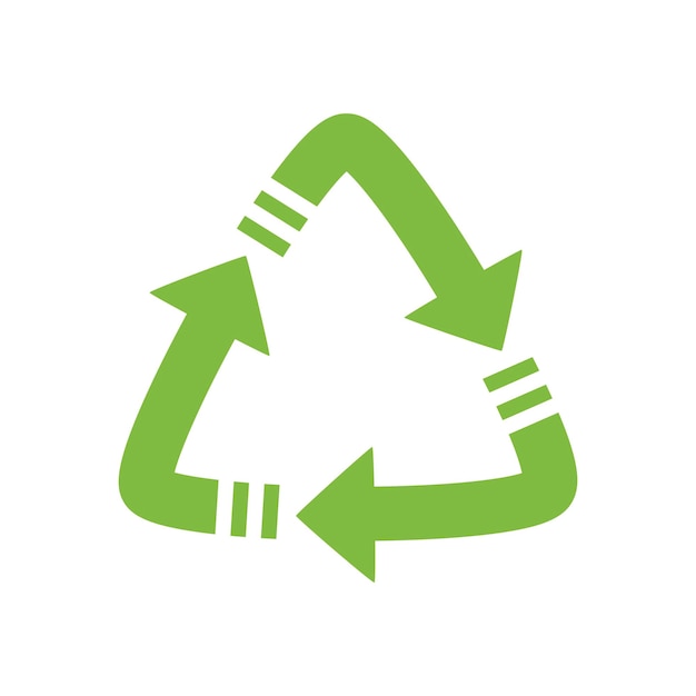 Vector green arrow, recycling symbol of ecologically pure funds