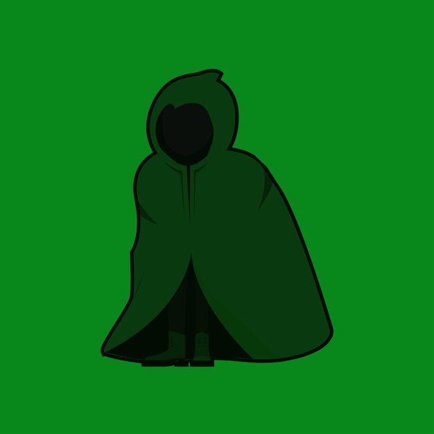 Vector the green assassin with cloak vector design