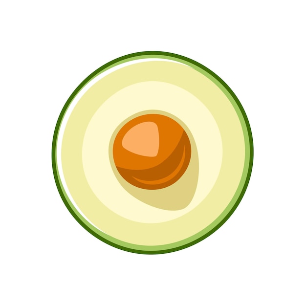 Vector green avocado icon isolated on white background