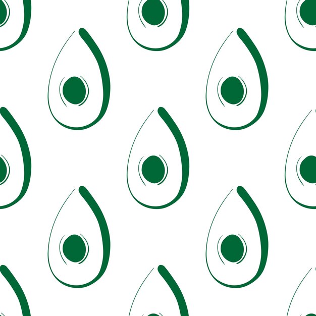 Illustrazione del modello senza cuciture di vettore di avocado verde