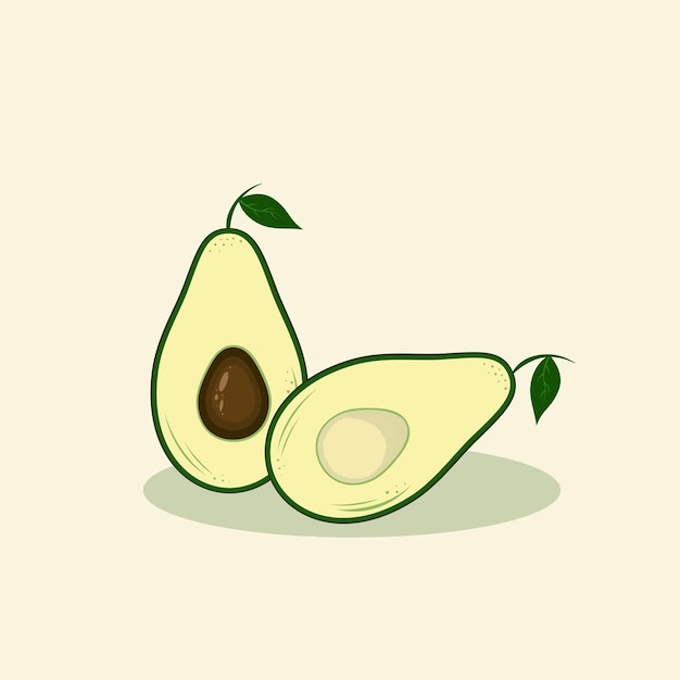 зеленый авокадовкусный авокадоввекторная иллюстрация eps 10