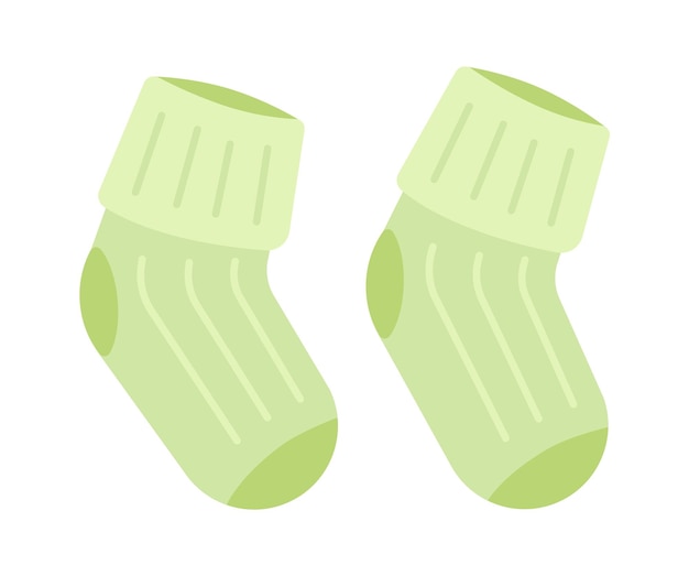 Premium Vector | Green baby socks vector illustration