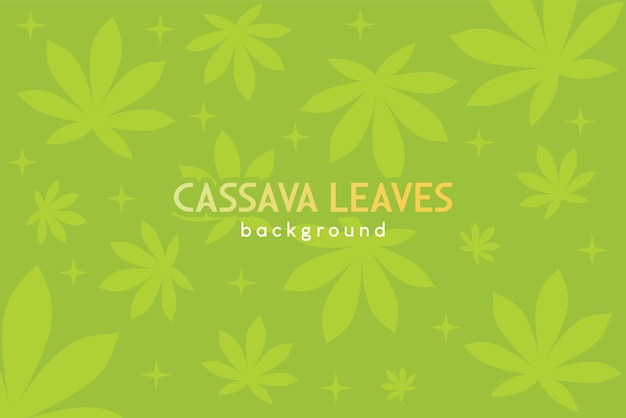 Green background design with cassava leaves vector