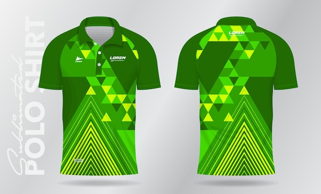 Vettore motivo di sfondo verde per polo e mockup uniforme in jersey