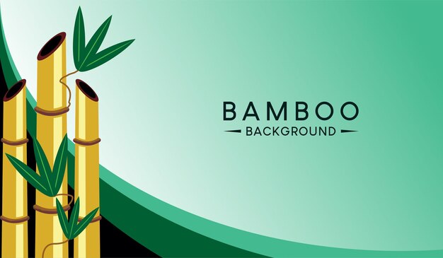 Green background vector illustration design with yellow bamboo element concept