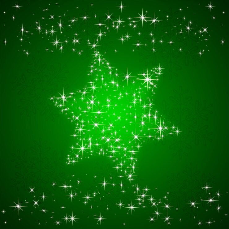 Premium Vector | Green background with christmas star