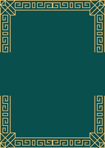 Vector a green background with gold patterns on it