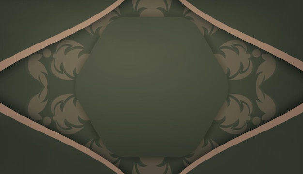 Green background with greek brown pattern and logo space