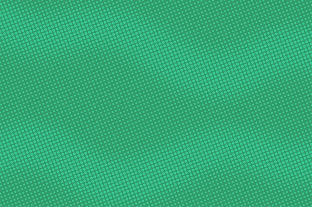 緑の背景にハーフトーン ドット パターン レトロなポップアートの背景